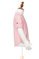 Gusto Newborn Boys Striped Chinese Collar Shirt